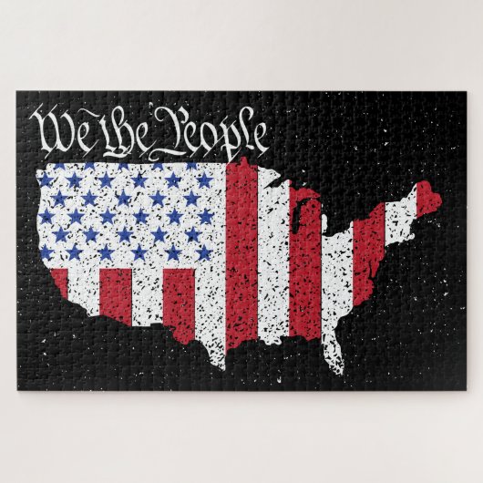 Amerikanische Friedensflagge Wir das Volk Amerika  Puzzle (Horizontal)