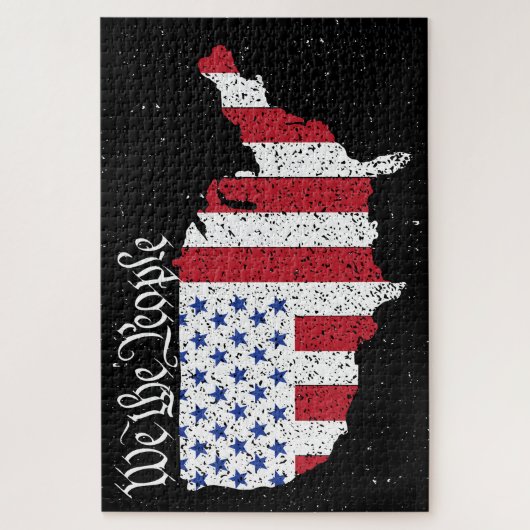 Amerikanische Friedensflagge Wir das Volk Amerika Puzzle (Vertikal)