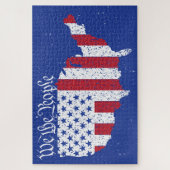 Amerikanische Friedensflagge Wir das Volk Amerika Puzzle (Vertikal)