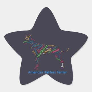 Amerikanische Friseur-Terrier-Word-Sticker Stern-Aufkleber
