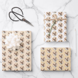 Amerikanische Friseurmalerei - Hundekunst Geschenkpapier Set