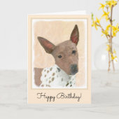 Amerikanische Friseurmalerei - Hundekunst Karte (Gelbe Blume)