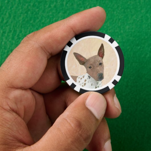 Amerikanische Friseurmalerei - Hundekunst Pokerchips (Hand)