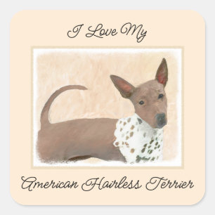 Amerikanische Friseurmalerei - Hundekunst Quadratischer Aufkleber