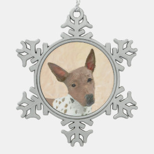 Amerikanische Friseurmalerei - Hundekunst Schneeflocken Zinn-Ornament