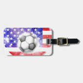 Amerikanische Fußballherzflagge Gepäckanhänger (Vorderseite horizontal)