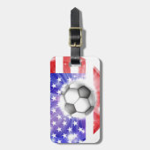 Amerikanische Fußballherzflagge Gepäckanhänger (Vorderseite vertikal)