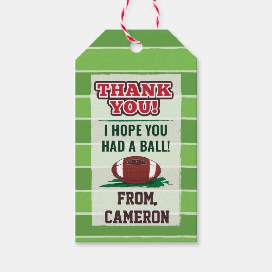 Amerikanische Fußballkids oder Erwachsene zum Gebu Geschenkanhänger (Vorderseite)