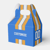 Amerikanische Fußballmannschaft Farben blau und ge Geschenkschachtel (Rückseite)