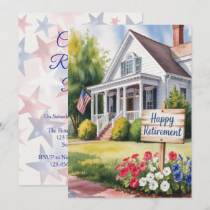 Amerikanische Gartenblumen-Ruhestandsfeier Einladung