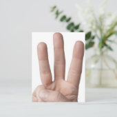 Amerikanische Gebärdensprache 6 Postkarte (Stehend Vorderseite)