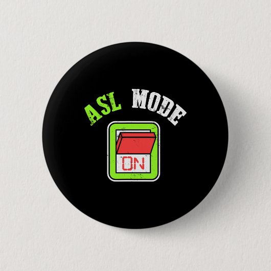 Amerikanische Gebärdensprache Asl Ich bin gehörlos Button (Vorderseite)