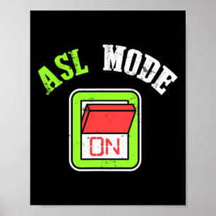Amerikanische Gebärdensprache Asl Ich bin gehörlos Poster