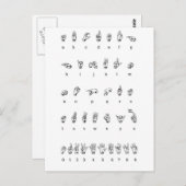 Amerikanische Gebärdensprache (ASL) Postkarte (Vorne/Hinten)