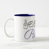 Amerikanische Gebärdensprache ASL Zweifarbige Tasse (Links)