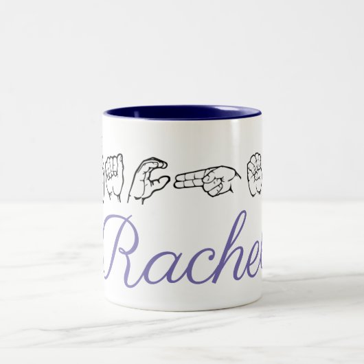 Amerikanische Gebärdensprache ASL Zweifarbige Tasse (Mittel)