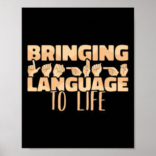Amerikanische Gebärdensprache bringt Sprache ins L Poster