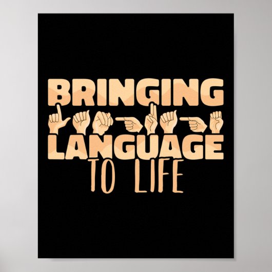Amerikanische Gebärdensprache bringt Sprache ins L Poster (Vorne)