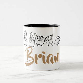 Amerikanische Gebärdensprache Fingerspelled Brian Zweifarbige Tasse