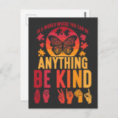 Amerikanische Gebärdensprache ist ein netter Rätse Postkarte (Vorne/Hinten)