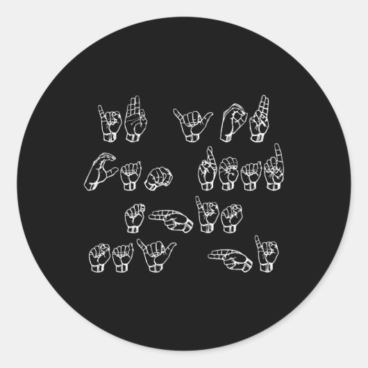 Amerikanische Gebärdensprache, wenn Sie diese Auss Runder Aufkleber (Vorderseite)
