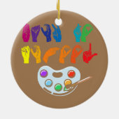 Amerikanische Gebärdensprache zurück zur Schule AS Keramik Ornament (Hinten)