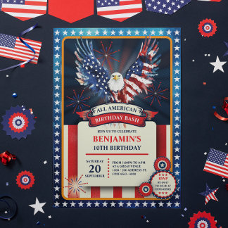 Amerikanische Geburtstagspartei Einladung