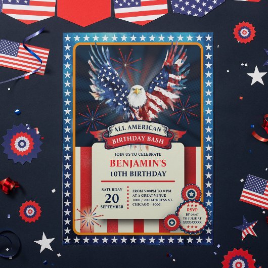 Amerikanische Geburtstagspartei Einladung