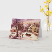 Amerikanische Gehöft-Winter-Gruß-Karte Karte (Gelbe Blume)