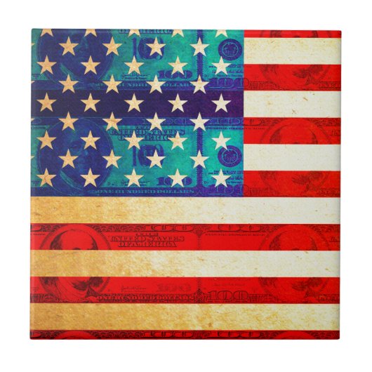 Amerikanische Geldflagge Fliese (Vorderseite)
