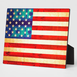 Amerikanische Geldflagge Fotoplatte