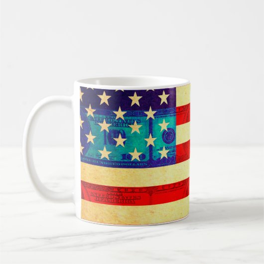 Amerikanische Geldflagge Kaffeetasse (Links)