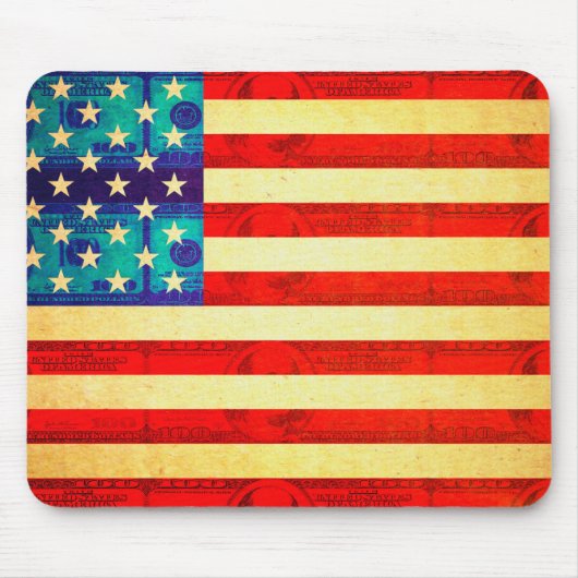 Amerikanische Geldflagge Mousepad (Vorne)