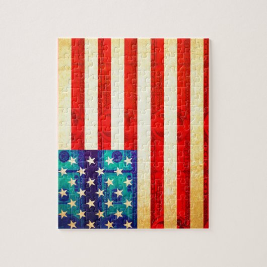 Amerikanische Geldflagge Puzzle (Vertikal)