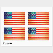 Amerikanische Geldflagge Rechteckiger Aufkleber (Blatt)