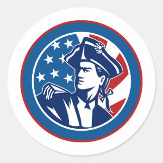 Amerikanische Generalsoldat Minuteman Runder Aufkleber