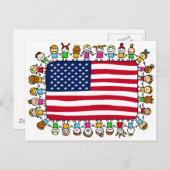 Amerikanische glückliche Kinder Postkarte (Vorne/Hinten)