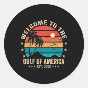 Amerikanische Golfregion Est 2025 Vintages Amerika Runder Aufkleber
