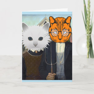 AMERIKANISCHE GOTHIC-KATZE 'GLÜCKLICHER JAHRestag Karte