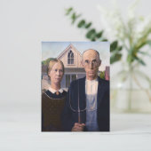 Amerikanische Gotik von Grant Wood Postkarte (Stehend Vorderseite)
