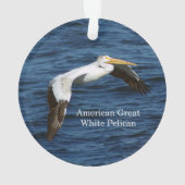 Amerikanische große weißpelikanische Acrylschmuck Ornament (Rückseite)