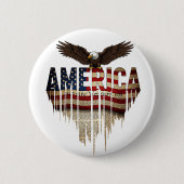 Amerikanische Grunge-Fahne und Adler Button (Vorderseite)