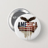 Amerikanische Grunge-Fahne und Adler Button (Vorne & Hinten)
