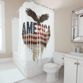 Amerikanische Grunge-Fahne und Adler Duschvorhang (Beispiel)