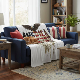 Amerikanische Grunge-Fahne und Adler Fleecedecke