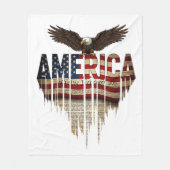 Amerikanische Grunge-Fahne und Adler Fleecedecke (Vorderseite)