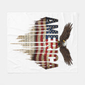 Amerikanische Grunge-Fahne und Adler Fleecedecke (Vorderseite (Horizontal))