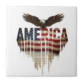 Amerikanische Grunge-Fahne und Adler Fliese (Vorderseite)
