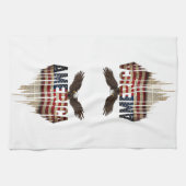 Amerikanische Grunge-Fahne und Adler Geschirrtuch (Horizontal)