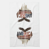 Amerikanische Grunge-Fahne und Adler Geschirrtuch (Vertikal)